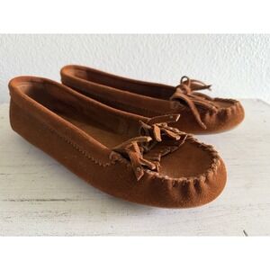 New Minnetonka Moccasin Brown Women's Size 9.5 Hardsole Moc Slip-On Shoes